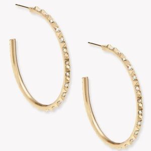 Kendra Scott gold Veronica hoops with iridescent crystals